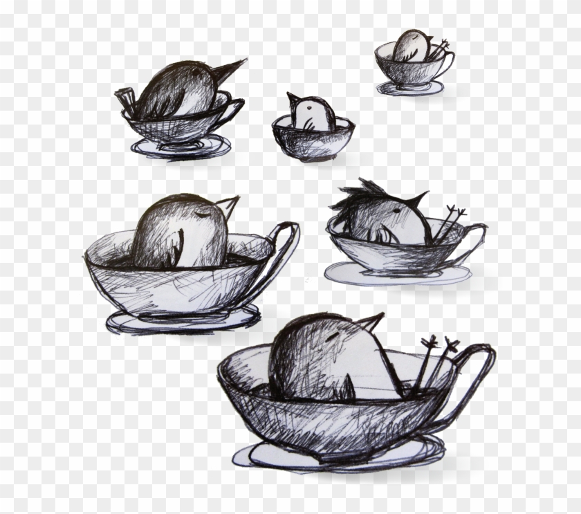 Teacup Happiness - Sketch Clipart #3943539