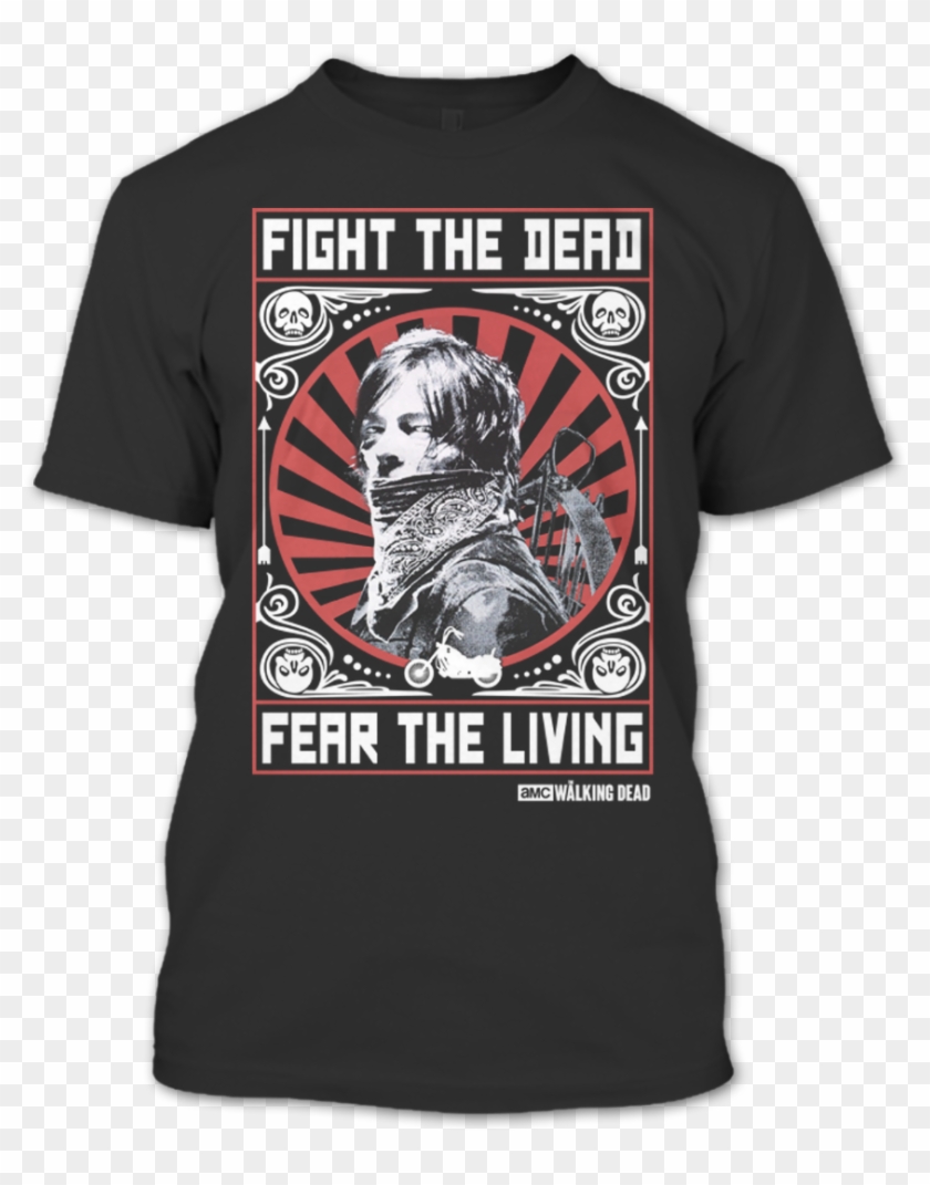 A Black T-shirt With The Shopify Logo - Walking Dead Fight The Dead Shirt Clipart #3944575