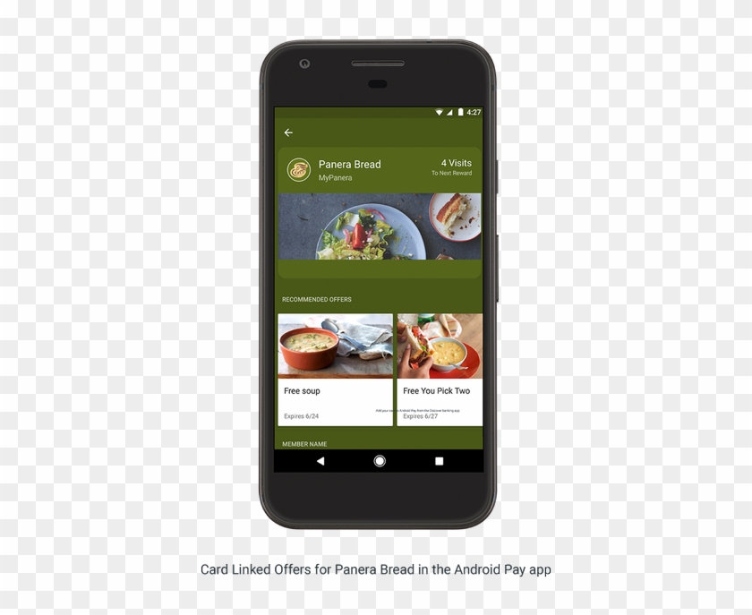 Card In Android Pay, Panera Bread Will Be Able To Push - Android Pay Loyalty Coupon Clipart #3946261