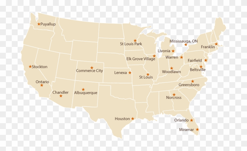 Panera Bread Fresh Dough Manufacturing Locations Map - Route 66 Famous Clipart #3946354