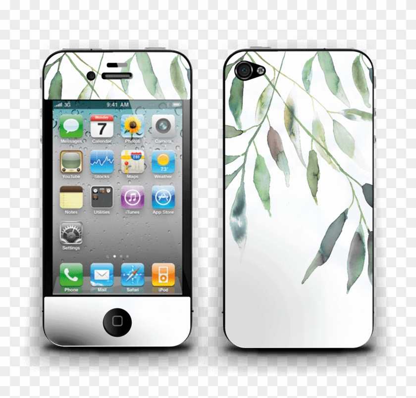 Olive Leaves - Black Apple Iphone 4 Clipart #3947374