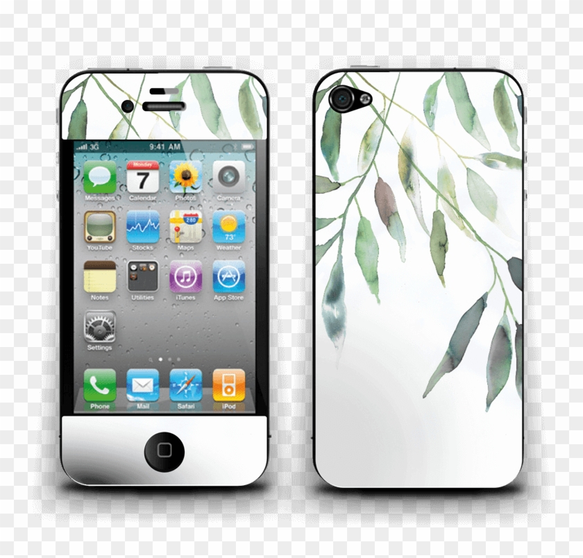 Olive Leaves - Black Apple Iphone 4 Clipart