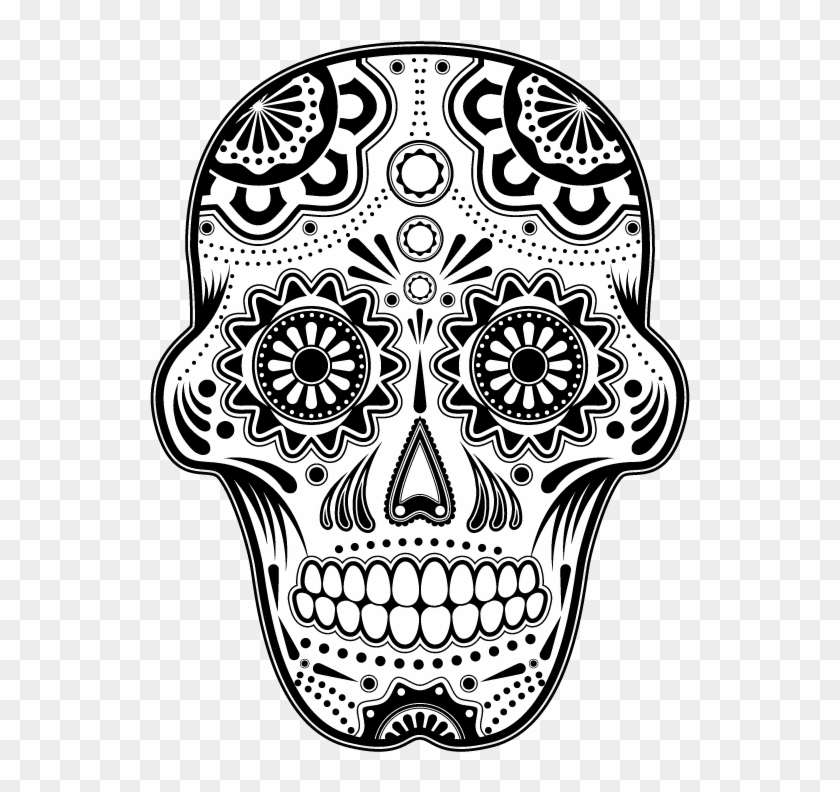 Crazy Drawing Sugar Skull - Dia De Los Muertos Skull Clipart - Png Download #3947678