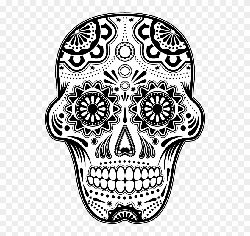 Crazy Drawing Sugar Skull - Dia De Los Muertos Skull Clipart - Png Download #3947678
