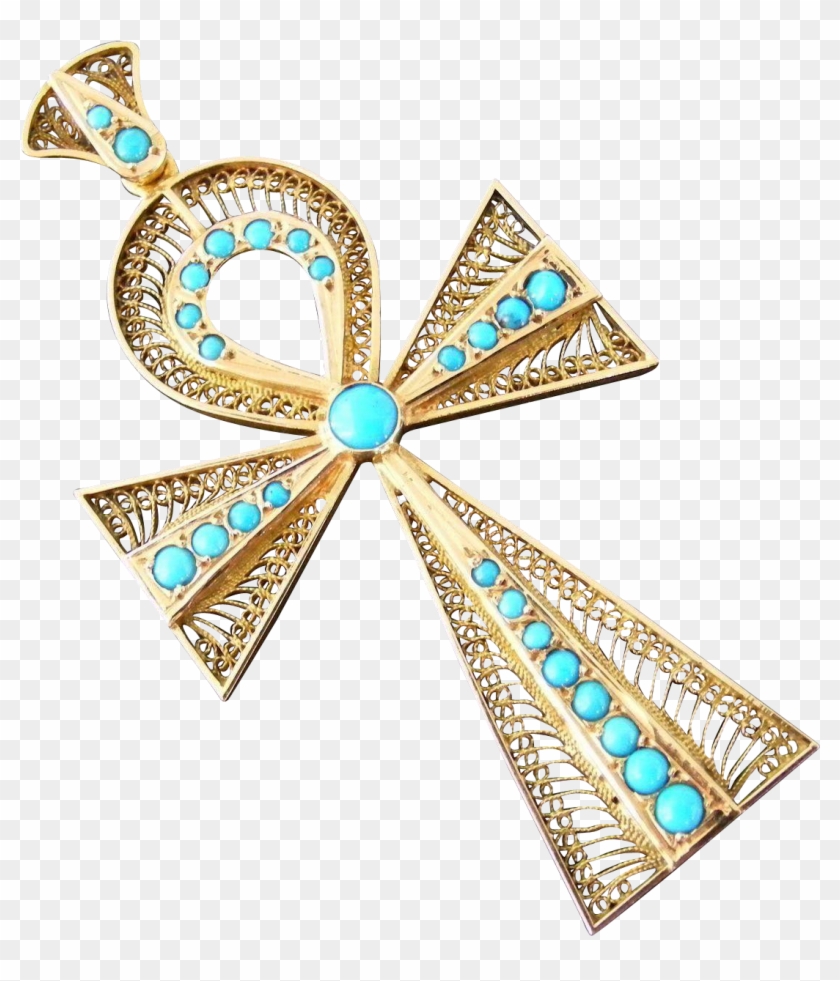 A Very Large Art Deco Era Egyptian Revival Ankh Cross - Transparent Jewelry From Ancient Egypt Clipart