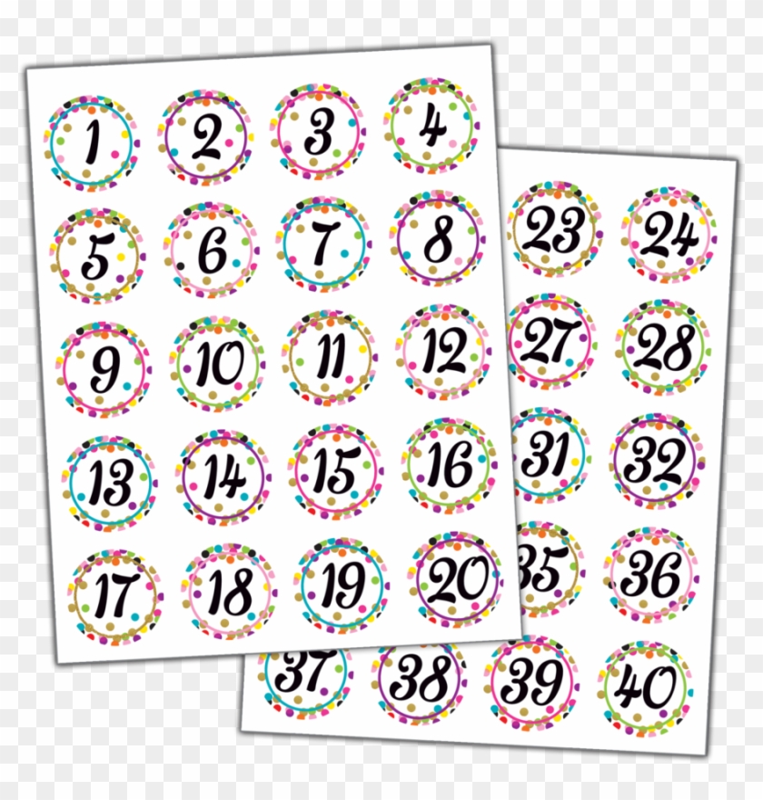 Tcr5574 Confetti Numbers Stickers Image - Circle Clipart #3947959