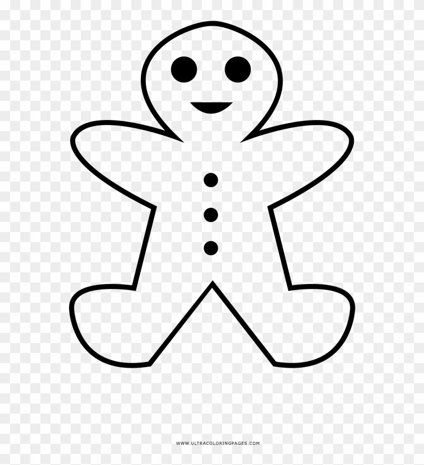 Gingerbread Cookie Coloring Page - Line Art Clipart #3948448