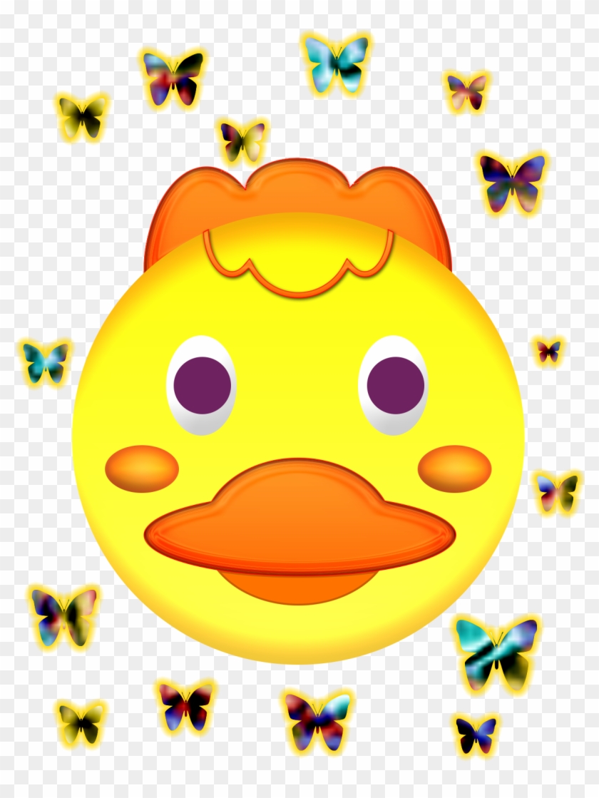 Duck Face And Butterflies - Smiley Clipart #3948834