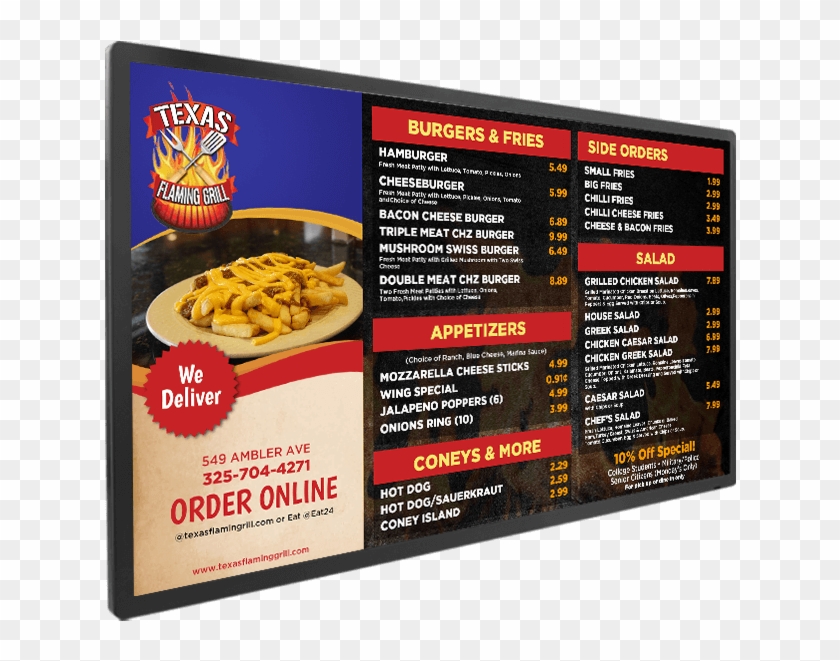 Digital Menu Boards - Flyer Clipart #3949470