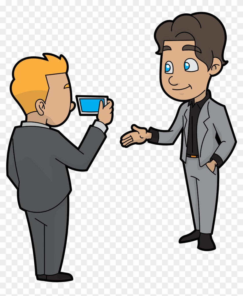 A Nice Cartoon Guy Filming A Live Marketing Video - Cartoon Clipart #3949579