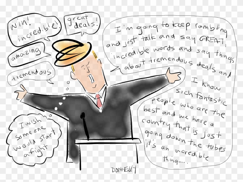 This Was Drawn While Watching Candidate Trump At A - Cartoon Clipart #3949808