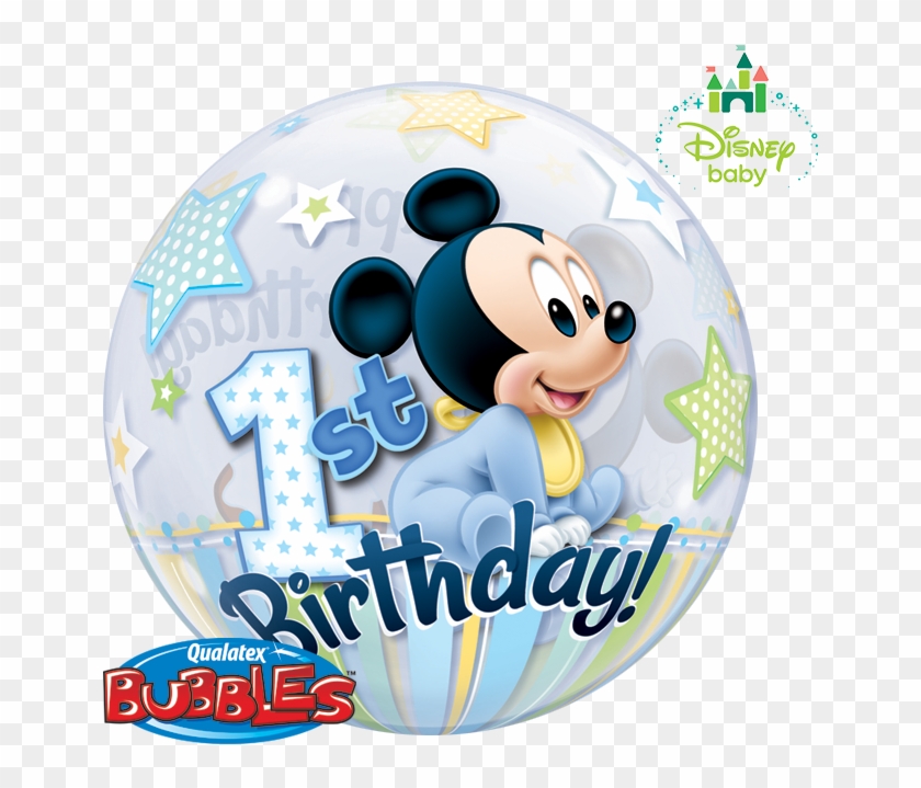 Mickey Bubble Balloon Baby Mickey Balloon In A Box - Mickey Mouse First Birthday Clipart #3949891