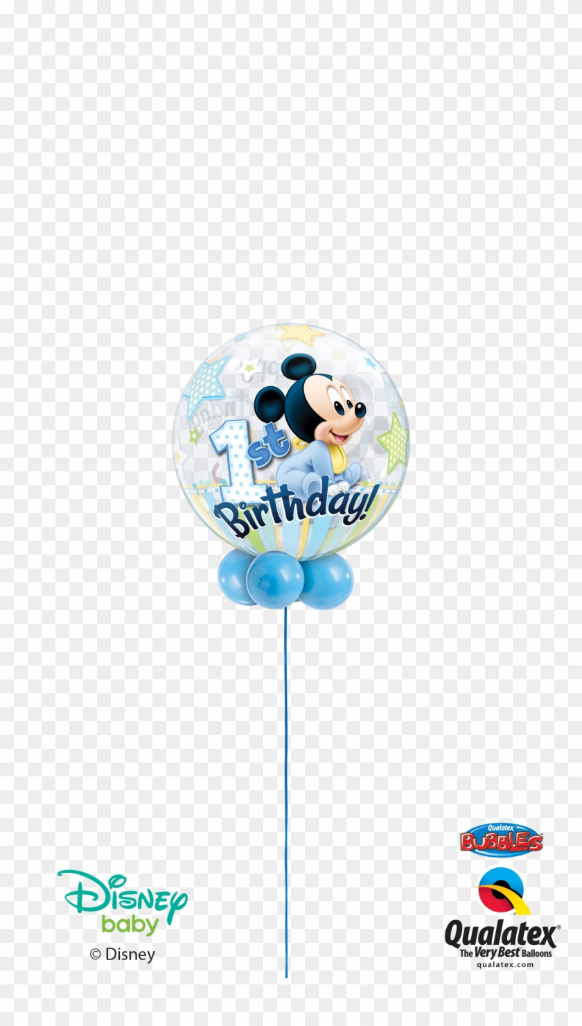 Disney Mickey Mouse 1st Birthday Bubble Balloon - Mickey Mouse 1st Birthday Bubble Balloon Clipart #3949960