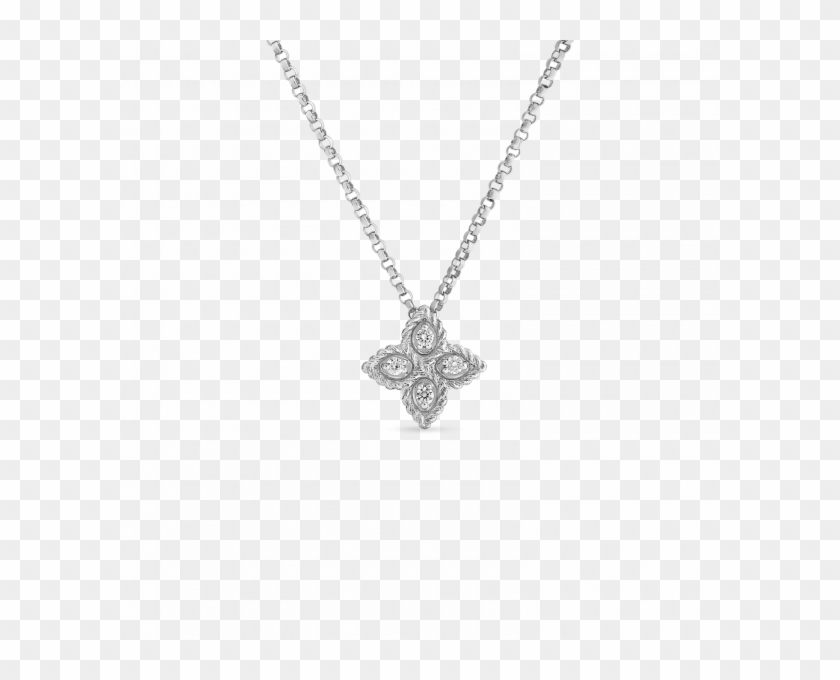 Small Princess Flower - Roberto Coin Necklace Princess White Gold Clipart