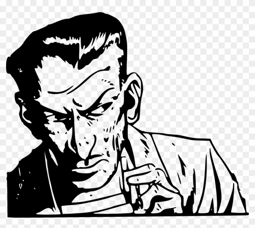 Cartoon Male Man Odd Suspicious Weird - Suspicious Man Cartoon Clipart