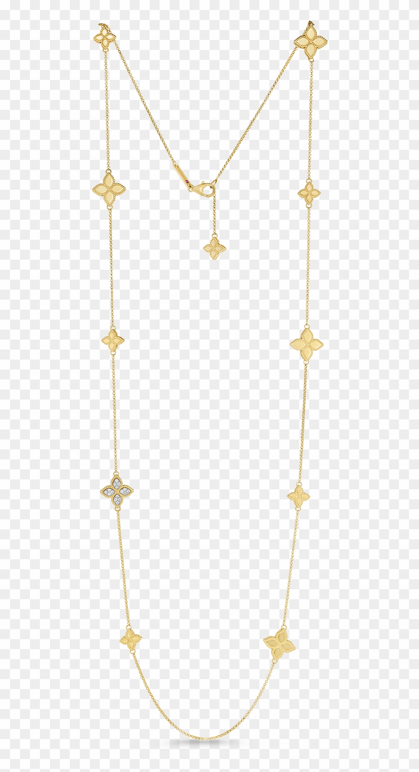 Princess Flower Station Necklace With Diamonds - Necklace Clipart