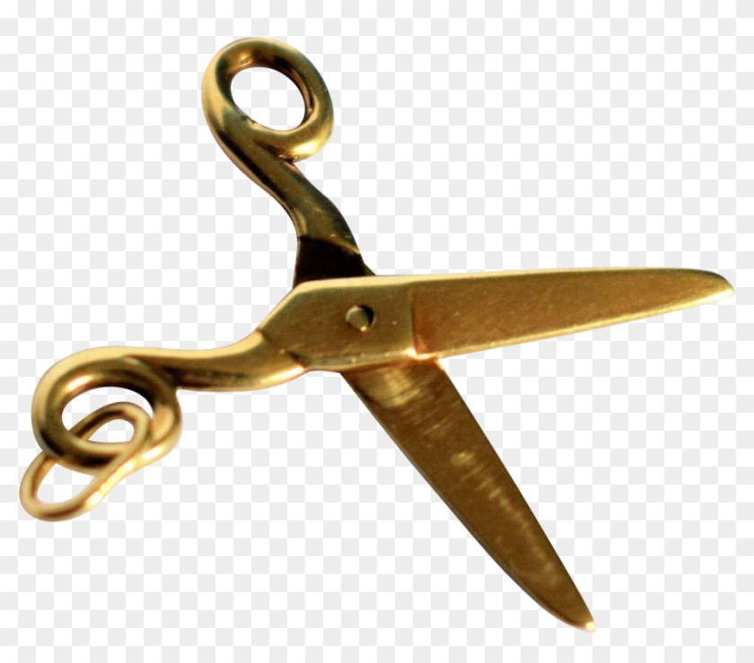 Vintage Golden Scissors Pendant, Gift For Her, Golden - Pendant Clipart