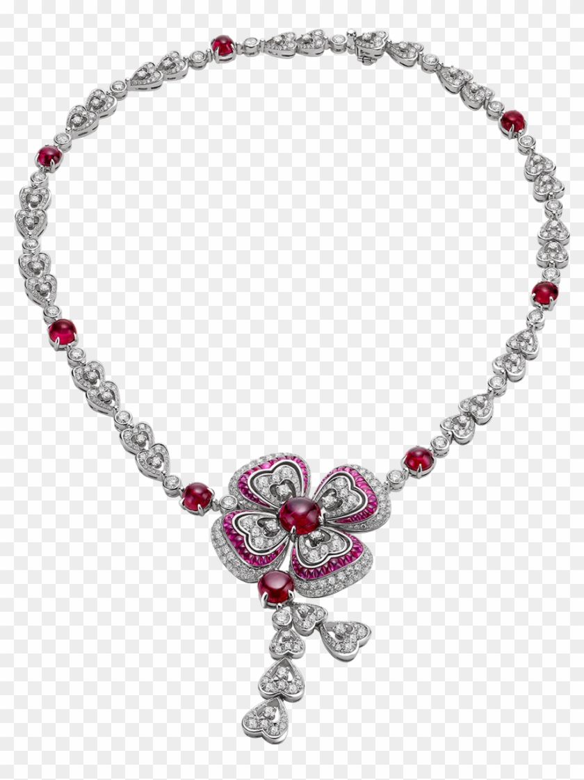 With Its Red-hued Flower Crowned By A Cabochon Ruby - Bulgari Fiore High Jewelry Clipart