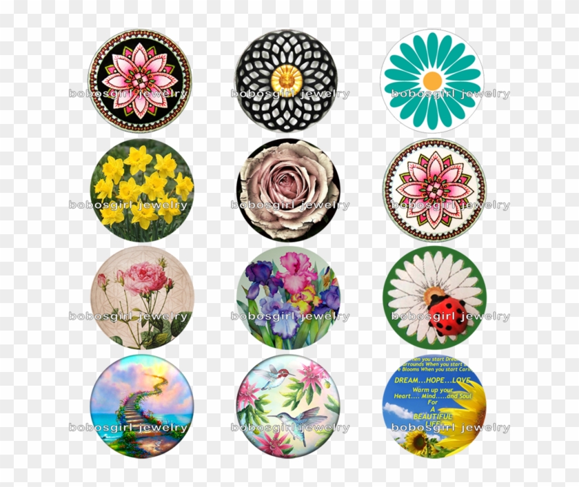 Banner Library Download Hot Flower Glass Magnetic Button - Circle Clipart