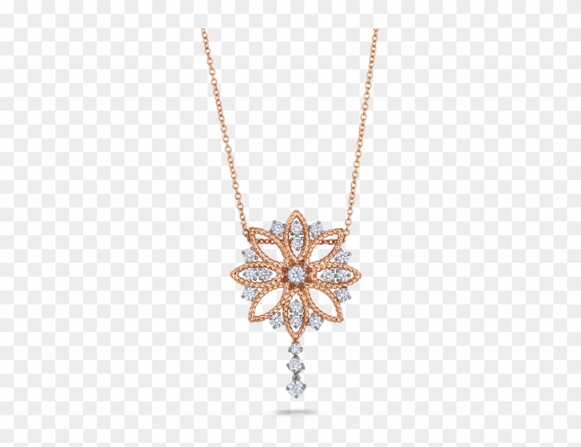 Stock - Diamond Flower Pendant Rose Gold Clipart