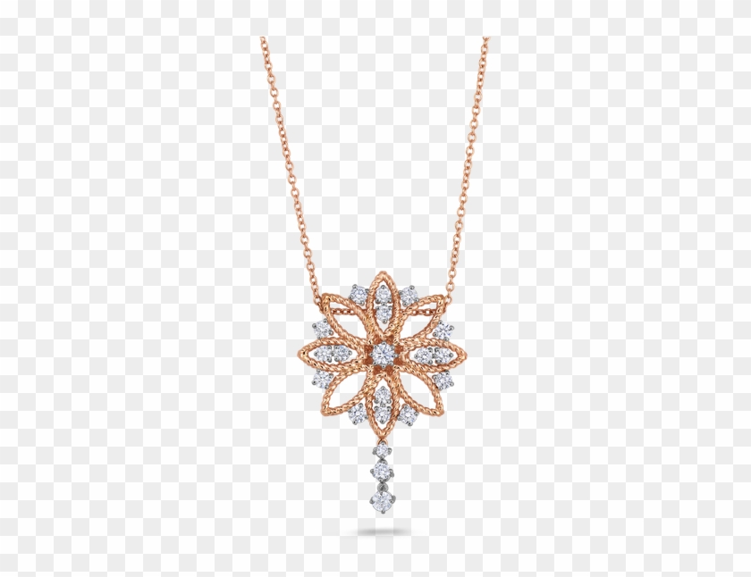 Stock - Diamond Flower Pendant Rose Gold Clipart #3950545