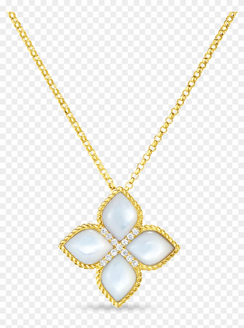 18k Rose Gold Venetian Princess Flower Necklace With - Uçan Peri Altın Kolye Clipart #3950574