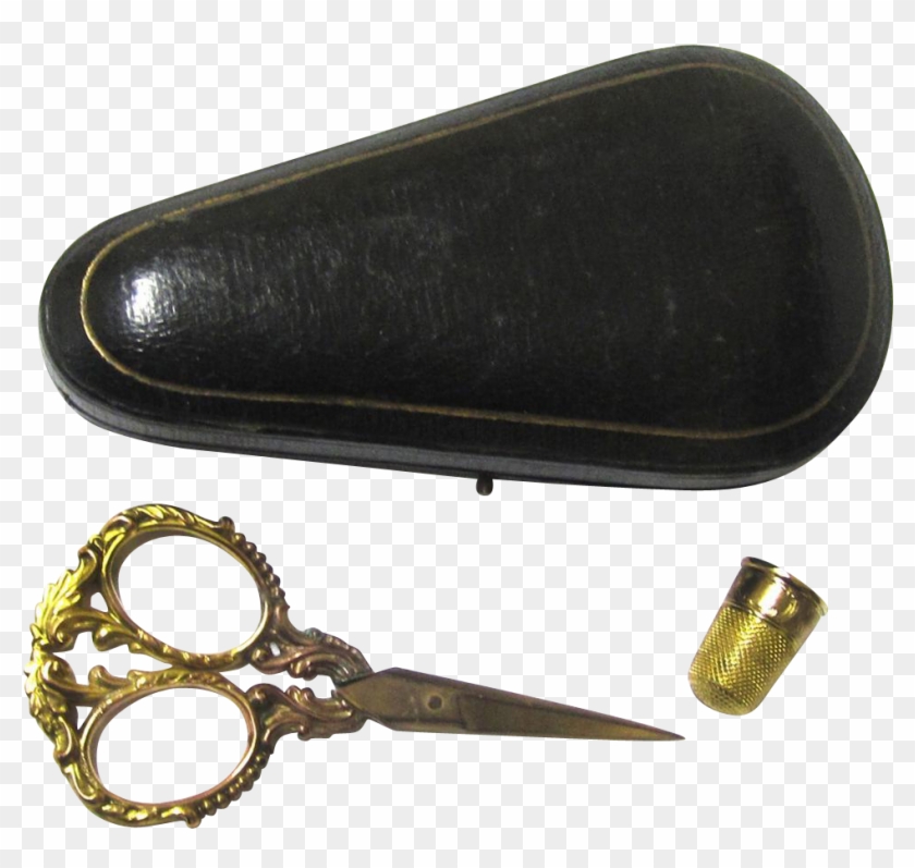 Com @rubylanecom Quality 9ct Gold Boxed Scissors And - Scissors Clipart