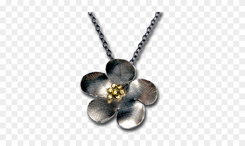 Daniel Flower Silver Pendant Necklace - Locket Clipart #3950642