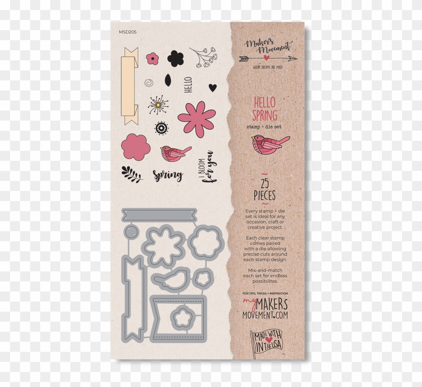 Hello Spring Stamp & Die Set Packaging - Portable Network Graphics Clipart #3950787