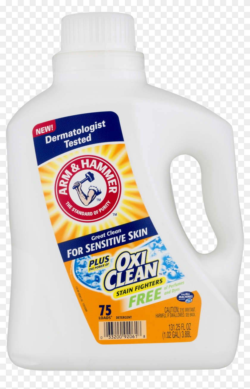 Arm & Hammer Sensitive Skin Plus Oxiclean Liquid Laundry - Plastic Bottle Clipart