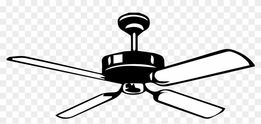 Home Ac Repair Service And Ceiling Fan Installation - Ceiling Fan Clipart Black And White - Png Download