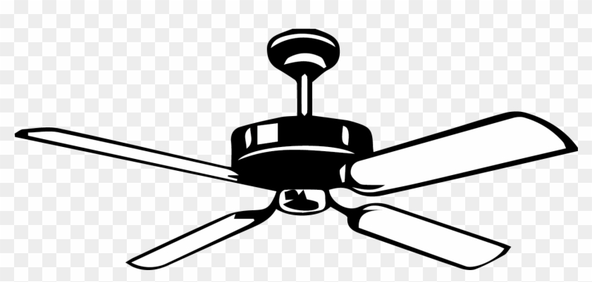 Home Ac Repair Service And Ceiling Fan Installation - Ceiling Fan Clipart Black And White - Png Download #3950905