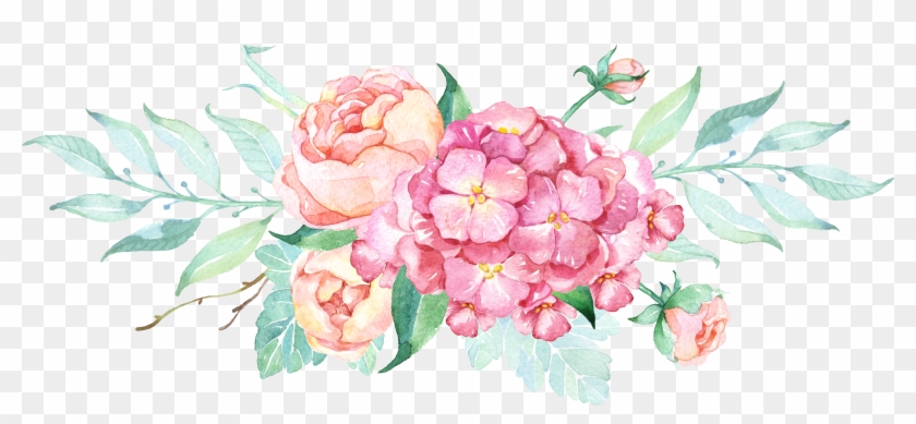 0℃素材34 Watercolor Drawing, Watercolor Flowers, Floral - Watercolor Peonies And Hydrangeas Clipart #3951250