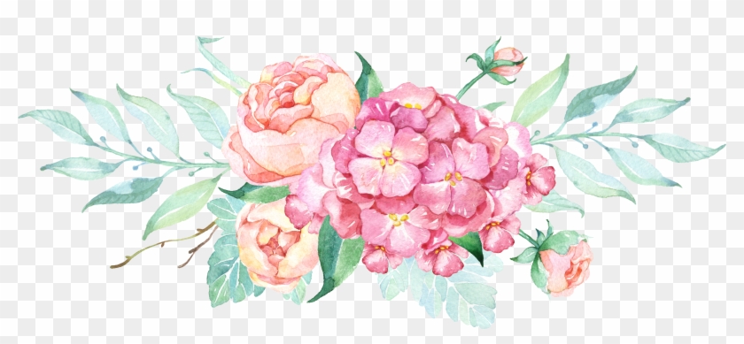 0℃素材34 Watercolor Drawing, Watercolor Flowers, Floral - Watercolor Peonies And Hydrangeas Clipart