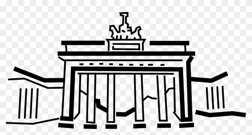 Vector Illustration Of Brandenburg Gate, German Neoclassical Clipart