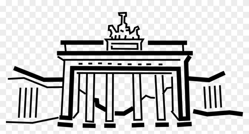 Vector Illustration Of Brandenburg Gate, German Neoclassical Clipart #3952843