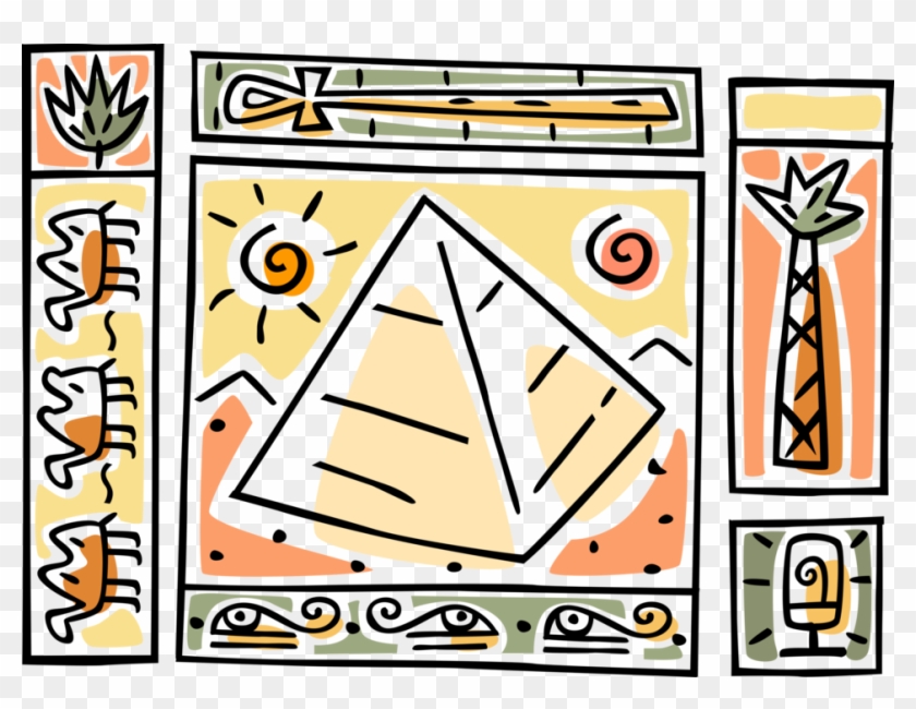 Vector Illustration Of Ancient Egyptian Pyramid With - Triangle Clipart #3953069