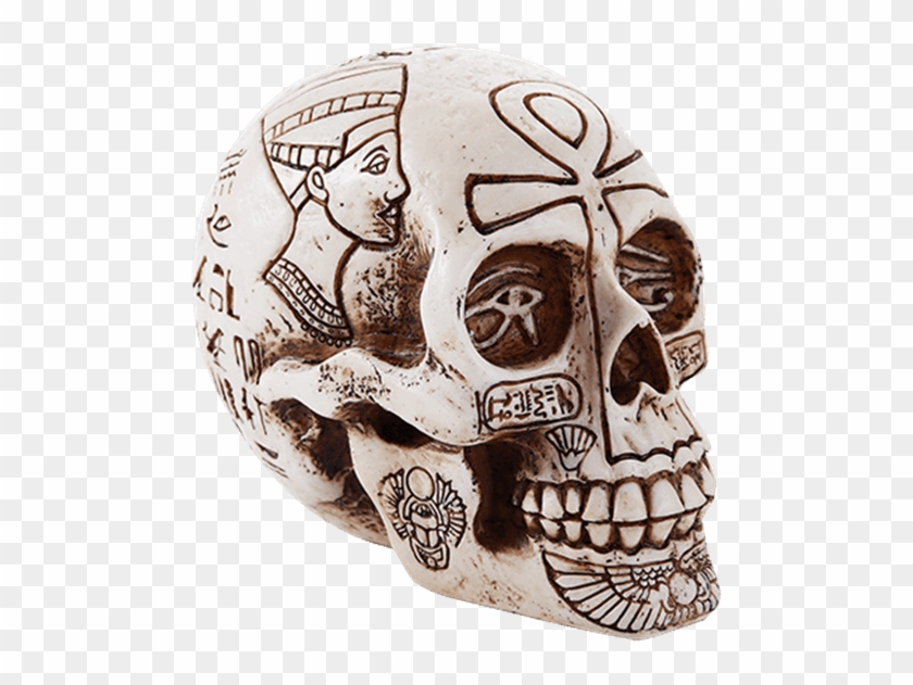 Egyptian Hieroglyph Skull Statue - Egyptian Skull Tattoo Clipart