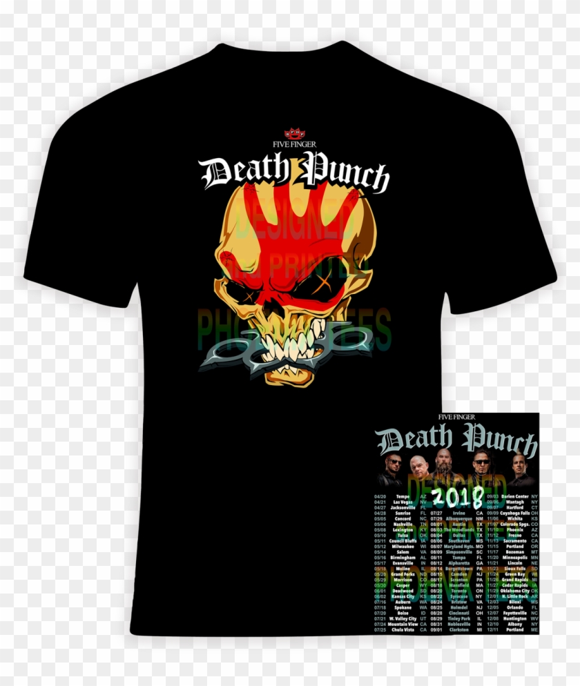 Five Finger Death Punch 2018 Concert Tour T Shirt - Deep Purple Long Goodbye Tour T Shirt Clipart