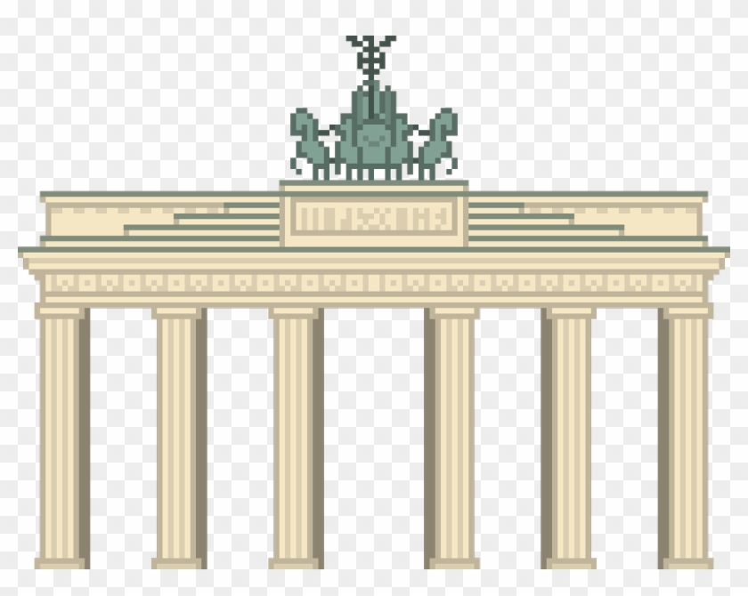 A Pixel Version Of The Brandenburg Gate In - Column Clipart #3953320