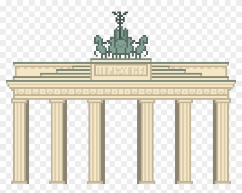 A Pixel Version Of The Brandenburg Gate In Column Clipart 3953320 Pikpng