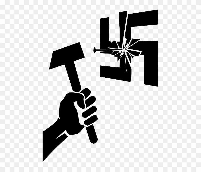 Antifascist, Destroy, Fascism, Hammer, Swastika - Clipart Fascism - Png Download #3954092