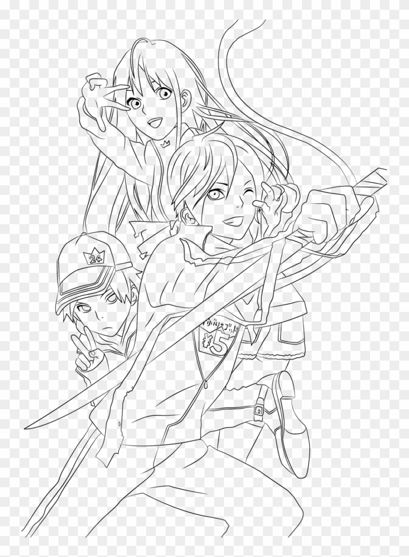 Anime Sheets Noragami - Manga Adult Coloring Page Clipart