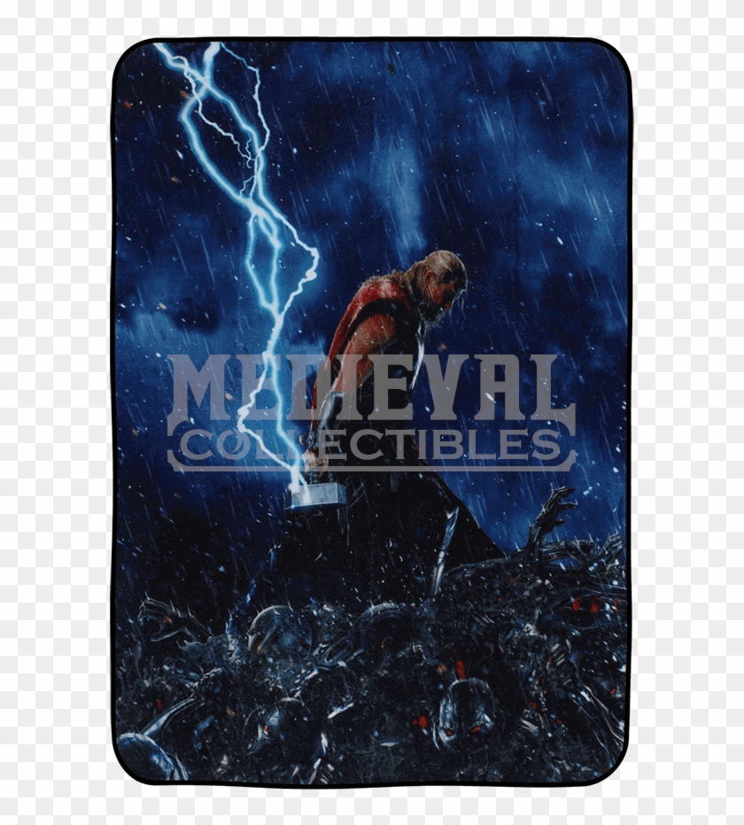 Avengers 2 Thor Fleece Blanket - Thor Lightning Hammer Clipart