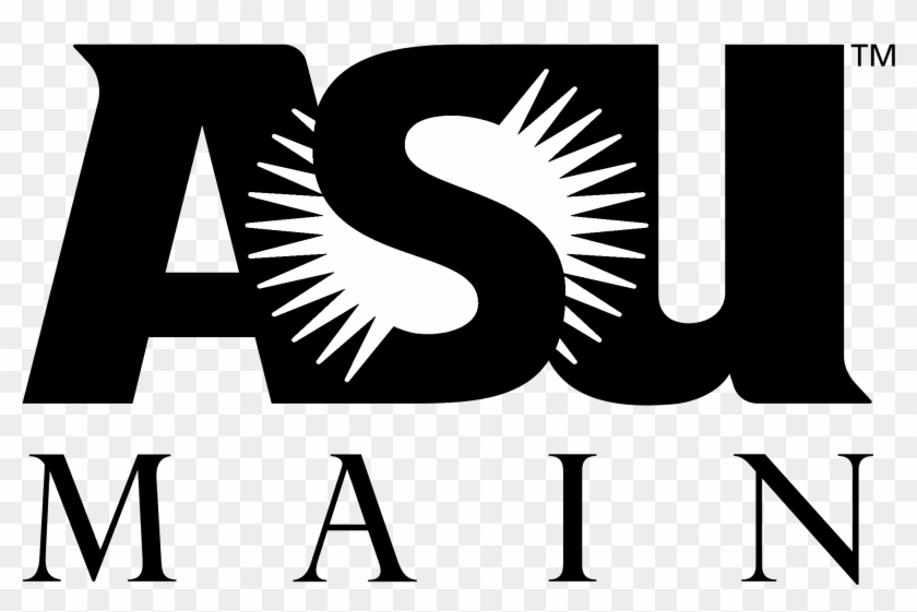 Asu Main 01 Logo Black And White - Arizona State University Clipart