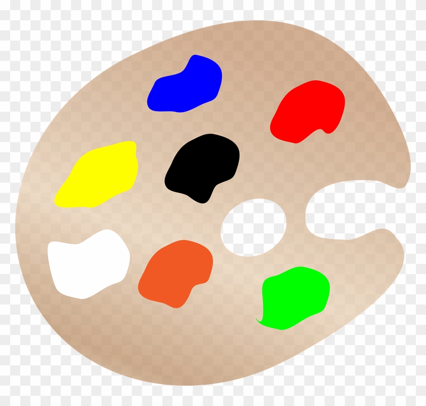 Paint Palette Simple Design - Boya Paleti Çizimi Clipart #3955352
