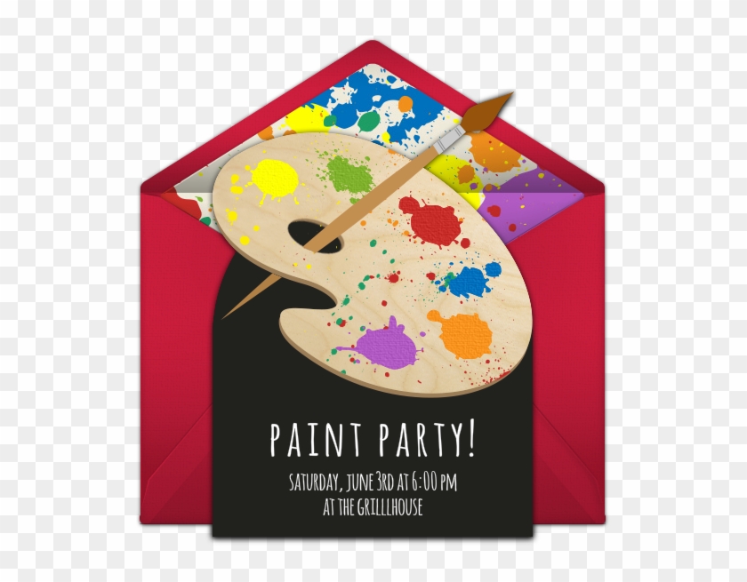 A Great Free Birthday Party Invitation Featuring A - Kids Sip And Paint Invitation Clipart