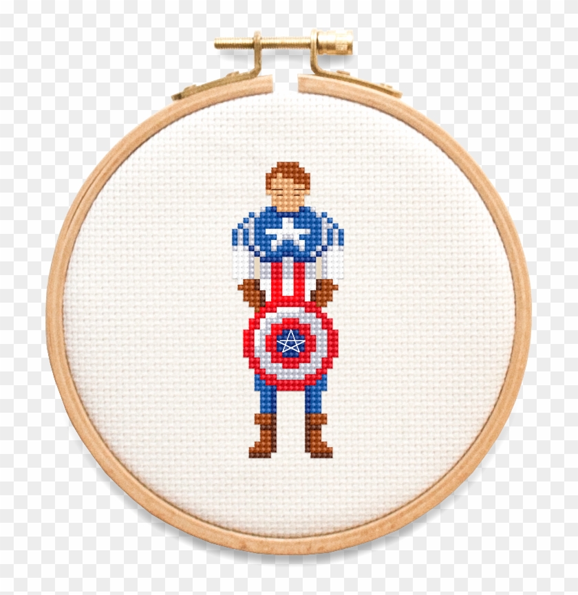 Superhero Collection - Captain America Cross Stitch Pattern Clipart