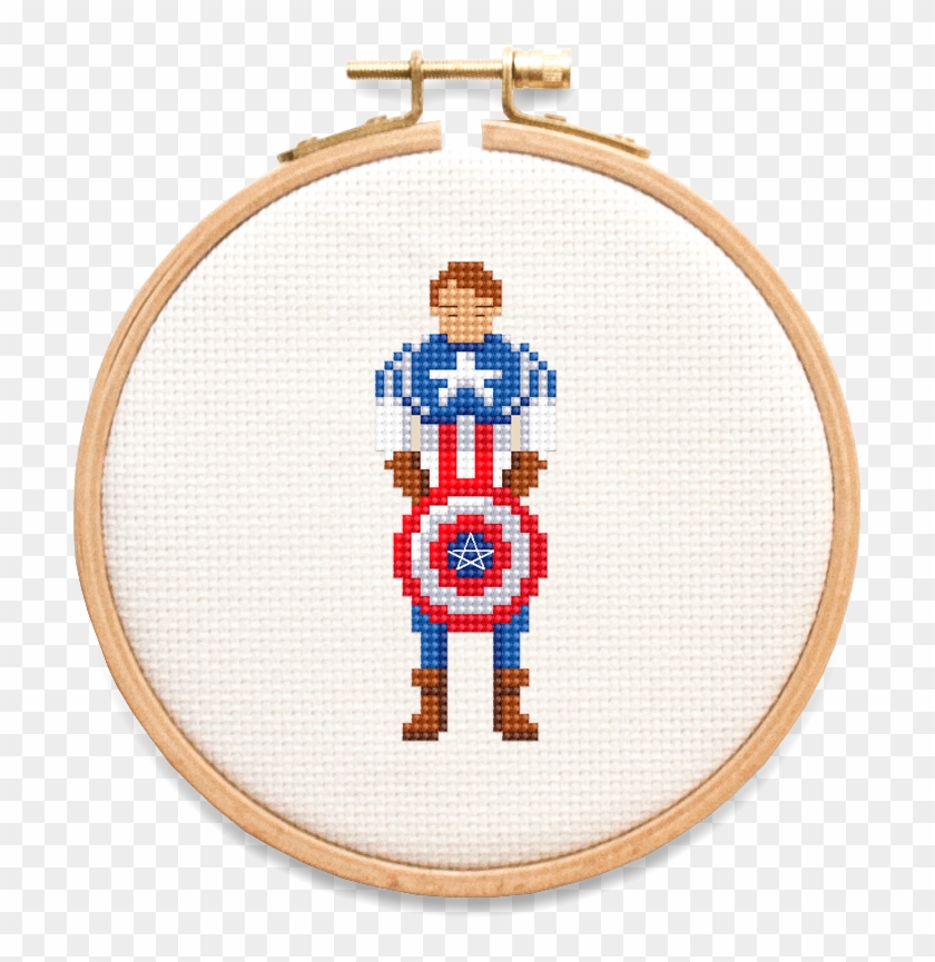 Superhero Collection - Captain America Cross Stitch Pattern Clipart #3955887