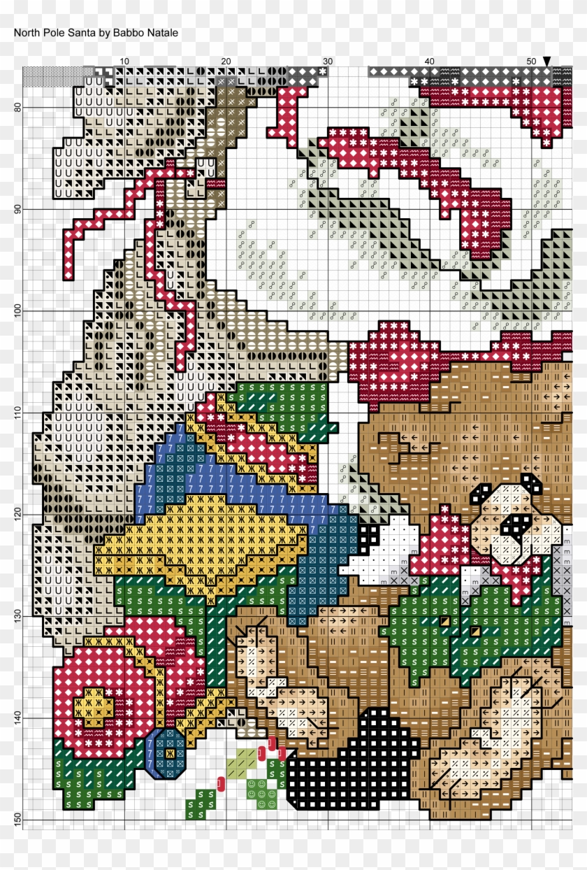 North Pole Santa 3 Cross Patterns, Merry Christmas - Cross-stitch Clipart #3956637